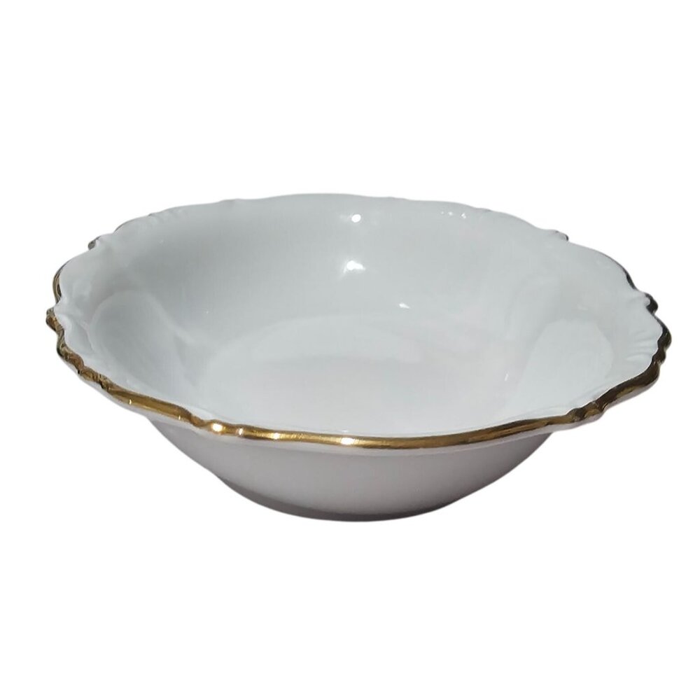 Schaller Bavaria Regency Oval Bowl 9.5" scallop edge gold trim 50s West Germany - Picture 3 of 9